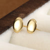 Wholesale 925 Sterling Silver Gold Bean Oval Geometric Minimalist Seiko Earrings