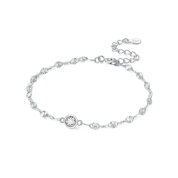 Wholesale 925 Sterling Silver Gold Plated Fashion Versatile Exquisite Shiny Women's Bracelet