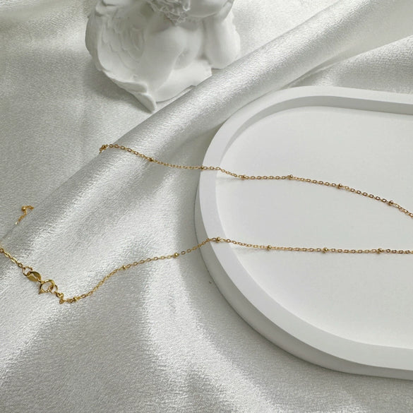 Wholesale 925 Sterling Silver Goldplated Minimalist Geometric O Chain Necklace For Women