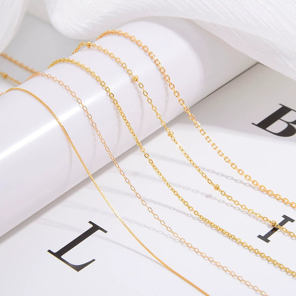 Wholesale 925 Sterling Silver Goldplated Minimalist Geometric O Chain Necklace For Women