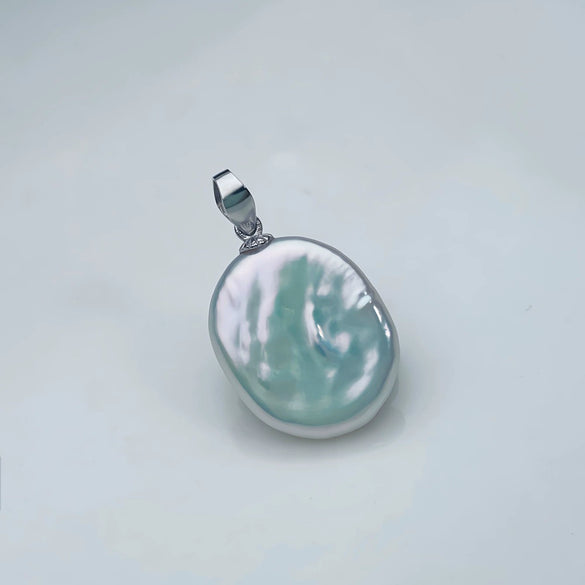 Wholesale Sterling Silver Handmade Melon Buckle Pendant Baroque Freshwater Pearl Necklace With Irregular Design