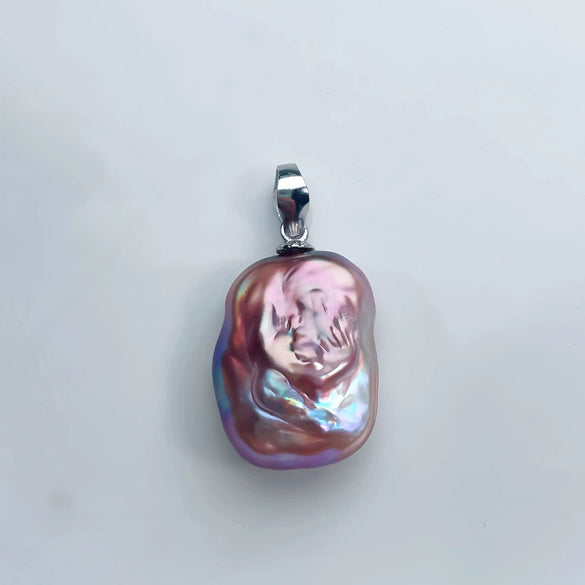 Wholesale Sterling Silver Handmade Melon Buckle Pendant Baroque Freshwater Pearl Necklace With Irregular Design