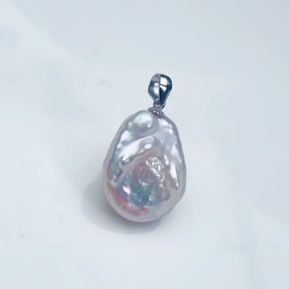 Wholesale Sterling Silver Handmade Melon Buckle Pendant Baroque Freshwater Pearl Necklace With Irregular Design