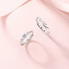 Wholesale 925 Sterling Silver Heart And Wave Pattern Allmatch Couple Open Ring With Diamond Styling