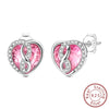 Wholesale 925 Sterling Silver Heart Crystal Ear Hooks For Women