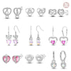 Wholesale 925 Sterling Silver Heart Crystal Ear Hooks For Women