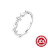 Wholesale 925 Sterling Silver Heart Geometric Cross Wave Zircon Ring For Women Electroplated Real Gold Plated
