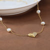 Wholesale 925 Sterling Silver Heart Pendant Necklace With Baroque Pearl Geometric Design And Electroplating