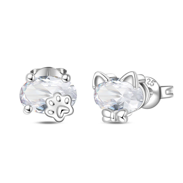 Wholesale 925 Sterling Silver Heart Shape Earrings Electroplated Women's Jewelry