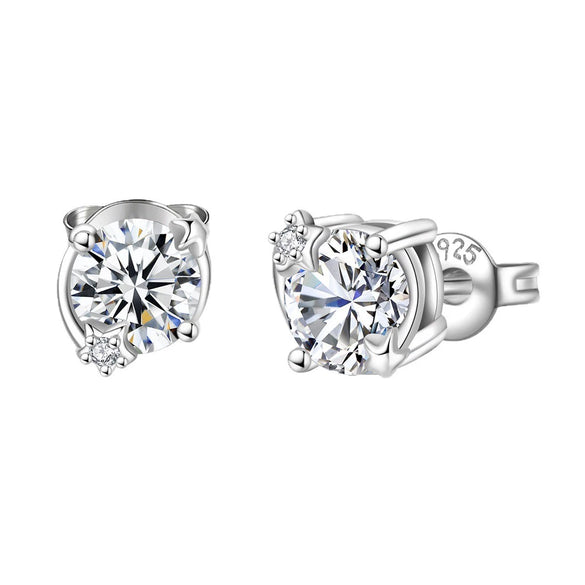 Wholesale 925 Sterling Silver Heart Shape Earrings Electroplated Women's Jewelry