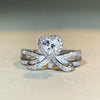 Wholesale 925 Sterling Silver Heart Shape Highend Love Ring With Red Corundum Ruby And Diamond Electroplated For Women