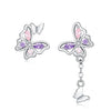 Wholesale 925 Sterling Silver Heart Shape Insects Butterfly Bee Electroplated Women's Earrings
