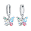 Wholesale 925 Sterling Silver Heart Shape Insects Butterfly Bee Electroplated Women's Earrings