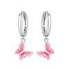 Wholesale 925 Sterling Silver Heart Shape Insects Butterfly Bee Electroplated Women's Earrings