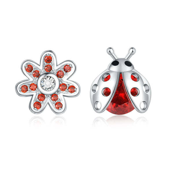 Wholesale 925 Sterling Silver Heart Shape Insects Butterfly Bee Electroplated Women's Earrings
