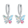 Wholesale 925 Sterling Silver Heart Shape Insects Butterfly Bee Electroplated Women's Earrings