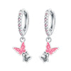 Wholesale 925 Sterling Silver Heart Shape Insects Butterfly Bee Electroplated Women's Earrings