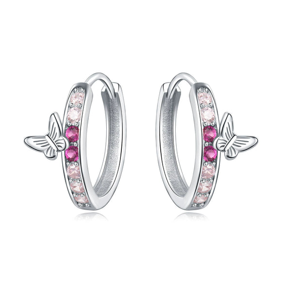 Wholesale 925 Sterling Silver Heart Shape Insects Butterfly Bee Electroplated Women's Earrings