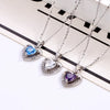 Wholesale Sterling Silver Heart Shape Pendant Necklace With O Shaped Chain Electroplated For Women