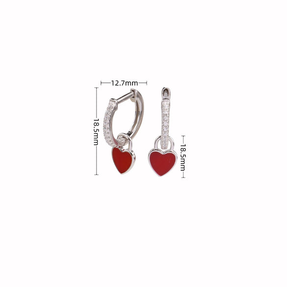 Wholesale 925 Sterling Silver Heart Shaped Elegant Fashion Earrings
