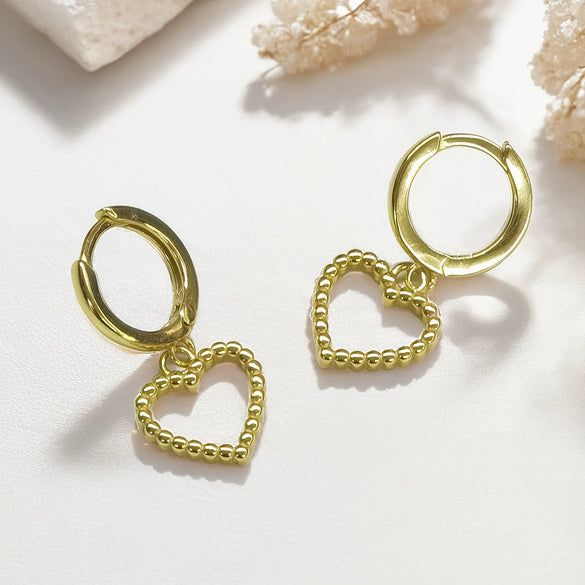 Wholesale 925 Sterling Silver Heart Shaped Love Pendant Earrings With Ear Buckle Seiko Crafted For Women