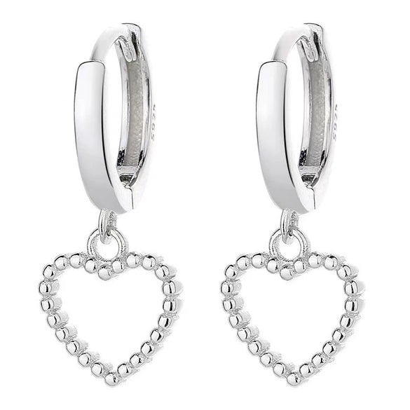 Wholesale 925 Sterling Silver Heart Shaped Love Pendant Earrings With Ear Buckle Seiko Crafted For Women