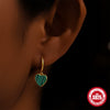 Wholesale 925 Sterling Silver Heart Shaped Peacock Elegant Earrings With Electroplating