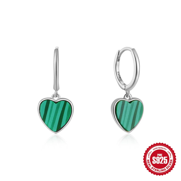 Wholesale 925 Sterling Silver Heart Shaped Peacock Elegant Earrings With Electroplating