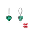 Wholesale 925 Sterling Silver Heart Shaped Peacock Elegant Earrings With Electroplating
