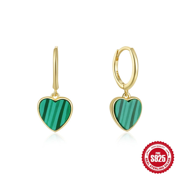 Wholesale 925 Sterling Silver Heart Shaped Peacock Elegant Earrings With Electroplating