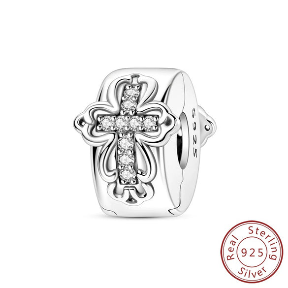 Wholesale 925 Sterling Silver Heart Shaped Rubber Plug Fixing Clip Beaded Diy Jewelry Accessories For Women With Dripping Oil Process