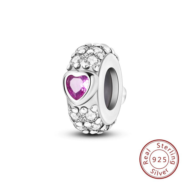 Wholesale 925 Sterling Silver Heart Shaped Rubber Plug Fixing Clip Beaded Diy Jewelry Accessories For Women With Dripping Oil Process