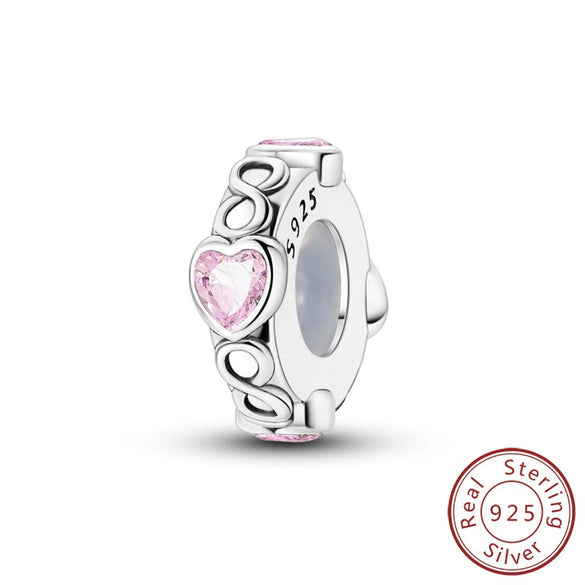 Wholesale 925 Sterling Silver Heart Shaped Rubber Plug Fixing Clip Beaded Diy Jewelry Accessories For Women With Dripping Oil Process