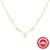 Wholesale 925 Sterling Silver Heart Shaped Tassel Clavicle Chain Necklace For Women With Electroplating And Diamond Embedded Trendy And Elegant