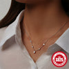Wholesale 925 Sterling Silver Heart Shaped Tassel Clavicle Chain Necklace For Women With Electroplating And Diamond Embedded Trendy And Elegant