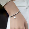 Wholesale 925 Sterling Silver Heartshaped Bracelet With Heavy Industry Pendant And Round Beads Seiko Crafted For Women