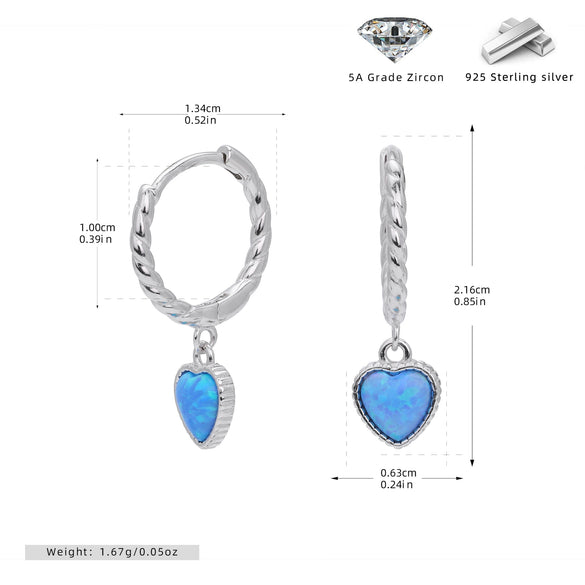 Wholesale 925 Sterling Silver Heartshaped Cold Style Earrings For Women With Electroplating