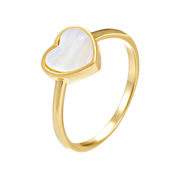 Wholesale 925 Sterling Silver Heartshaped Inlaid Shell Ring Bracelet For Women