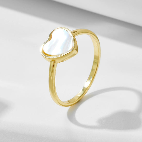 Wholesale 925 Sterling Silver Heartshaped Inlaid Shell Ring Bracelet For Women