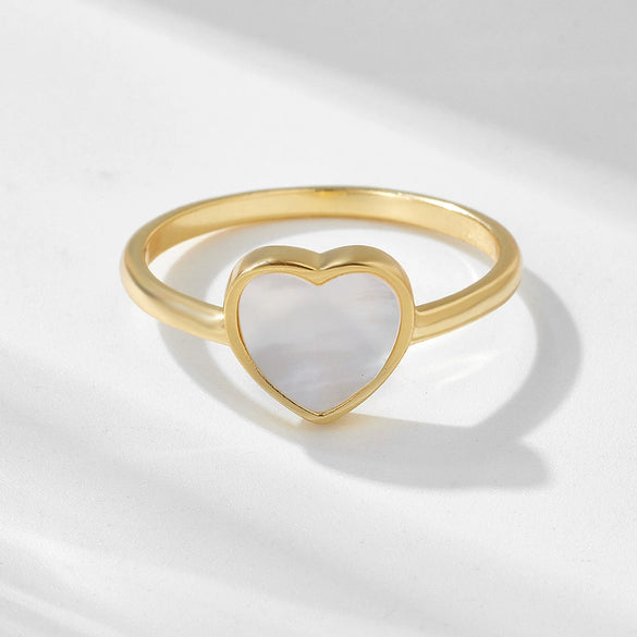 Wholesale 925 Sterling Silver Heartshaped Inlaid Shell Ring Bracelet For Women