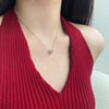 Wholesale Sterling Silver Heartshaped Zircon Pendant Necklace With Electroplating And Ochain For Women