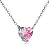 Wholesale Sterling Silver Heartshaped Zircon Pendant Necklace With Electroplating And Ochain For Women