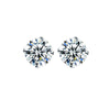 Wholesale 925 Sterling Silver High End Geometric Diamond Encrusted Four Claw Zircon Earrings For Pierced Ears With Electroplating