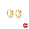 Wholesale 925 Sterling Silver Hollow Opal Love Cshaped Earrings With Inlaid Zircon And Electroplating
