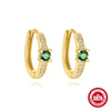 Wholesale 925 Sterling Silver Hollow Opal Love Cshaped Earrings With Inlaid Zircon And Electroplating