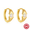 Wholesale 925 Sterling Silver Hollow Opal Love Cshaped Earrings With Inlaid Zircon And Electroplating