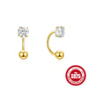 Wholesale 925 Sterling Silver Hook Stud Earrings With Screw Buckle And U Shaped Design Geometric Pattern Electroplated