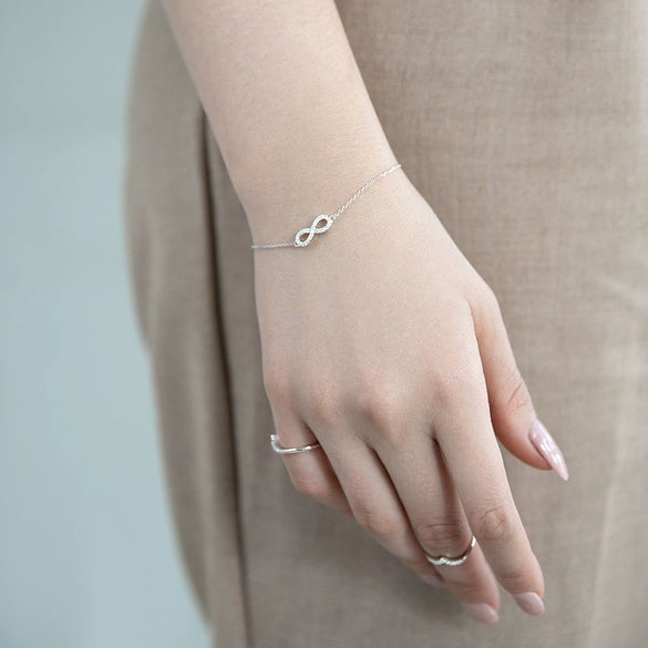 Wholesale 925 Sterling Silver Infinity Symbol 8 Shaped Necklace And Bracelet For Women With Geometric Pattern And Seiko Craft