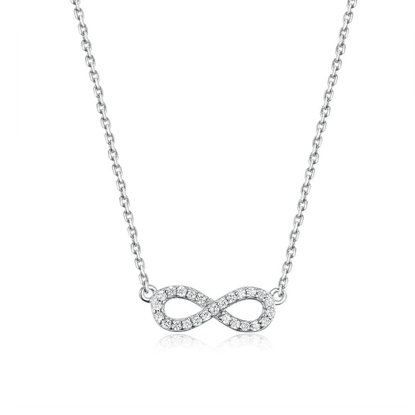 Wholesale 925 Sterling Silver Infinity Symbol 8 Shaped Necklace And Bracelet For Women With Geometric Pattern And Seiko Craft