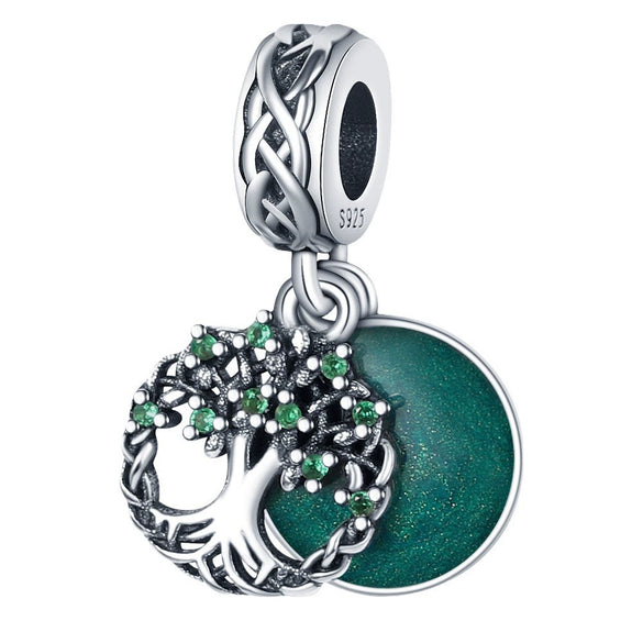 Wholesale 925 Sterling Silver Ing Tree Charm Beads Pendant Jewelry Accessories With Dripping Oil Design